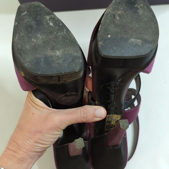 Prada Satin Platforms Peep Toe Size 8 1/2 - Picture 8 of 10